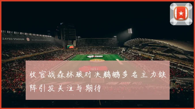 收官战森林狼对决鹈鹕多名主力缺阵引发关注与期待